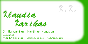 klaudia karikas business card